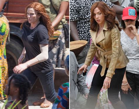 scarlett johansson body double|Scarlett Johansson works alongside a stunt double on movie set